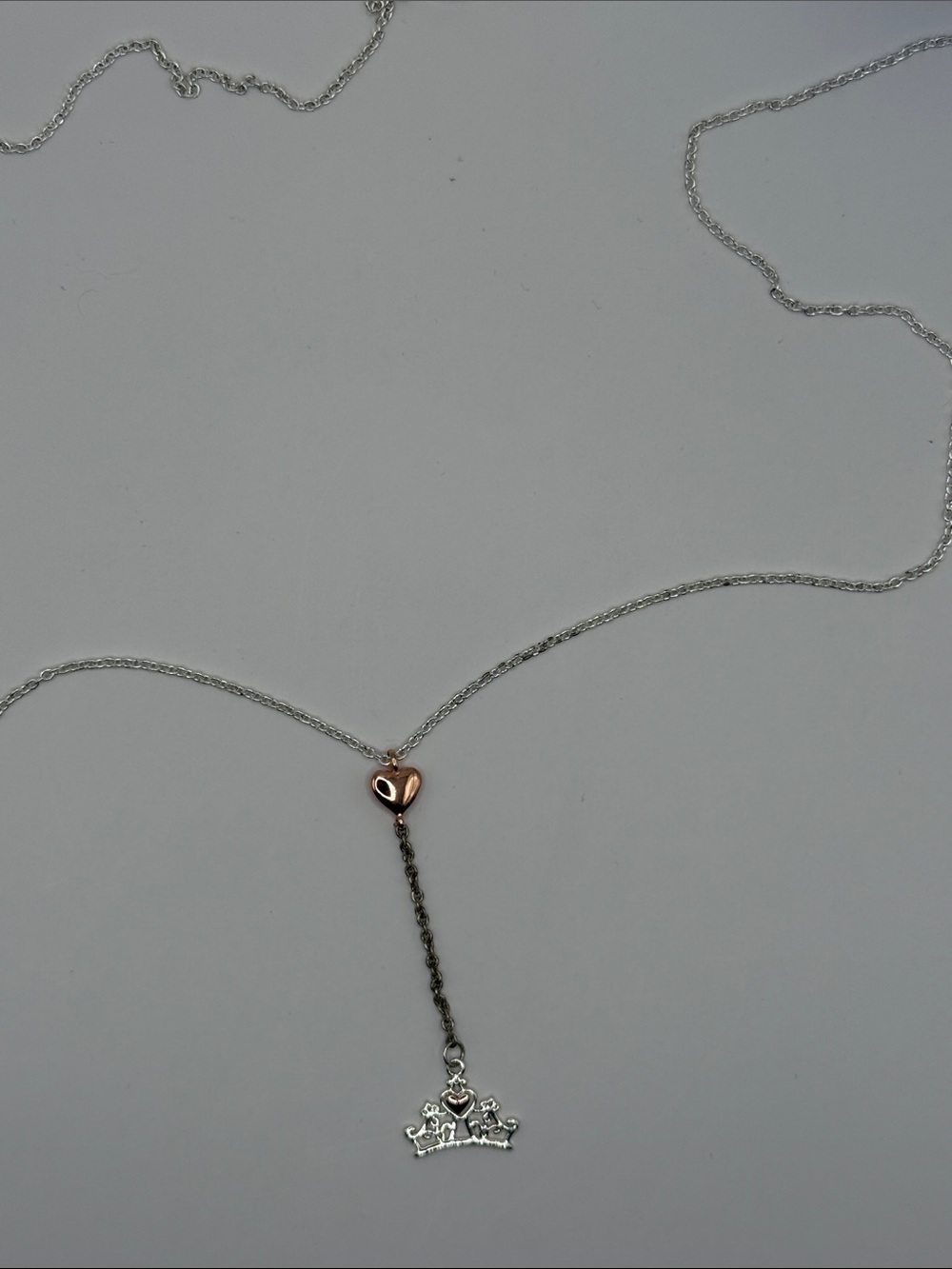 Elegant Silver and Rose Gold Plated Disney Princess Necklace